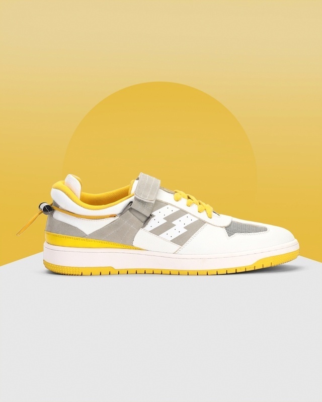 Shop Men's White & Yellow Lemonade Color Block Low Top Sneakers-Front