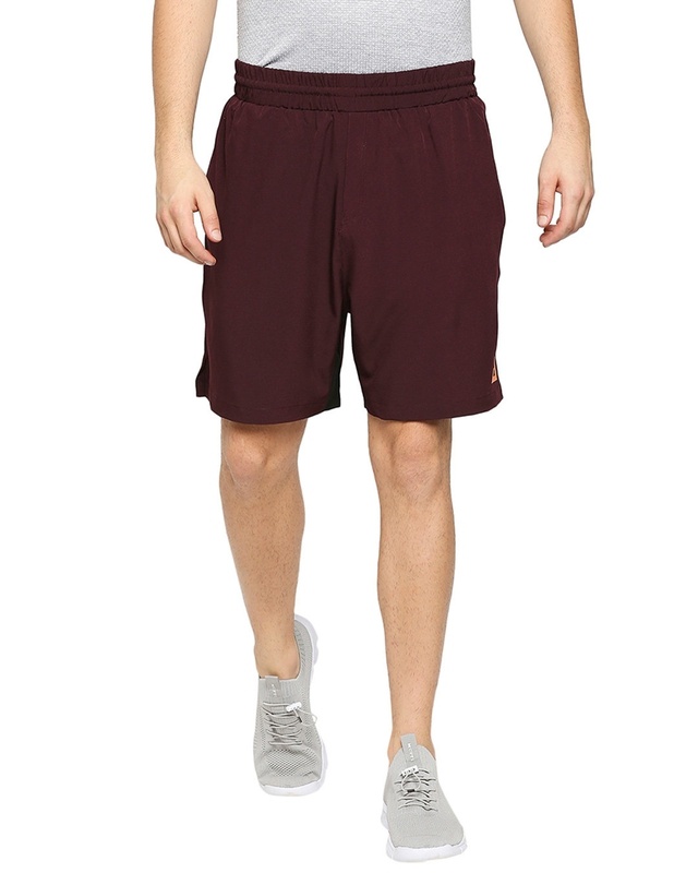 Shop Men's Wine Solid Regular Shorts-Front