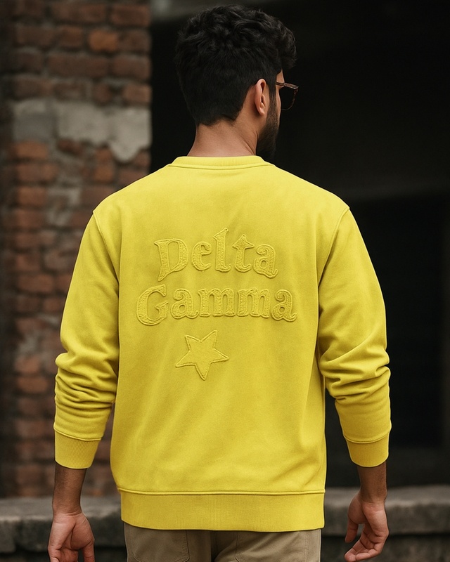 Shop Men's Green Sheen Applique Oversized Acid Wash Sweatshirt-Front