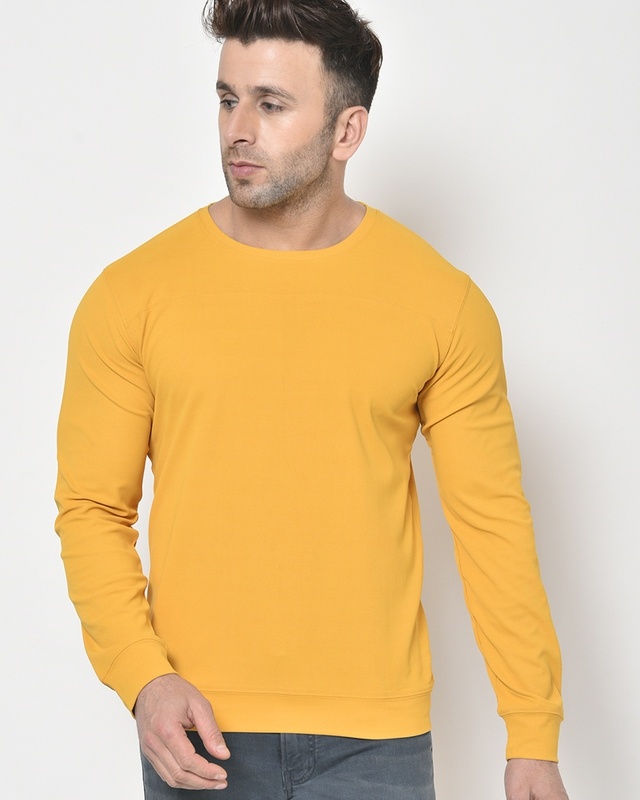 Shop Men's Yellow Casual T-shirt-Front