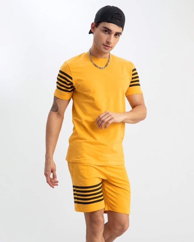 Shop Men's Yellow T-Shirt & Shorts Set-Front