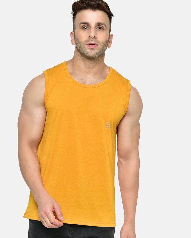 Shop Men's Yellow Vest-Front