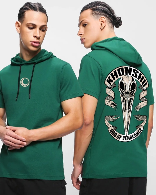 Shop Men's Green Khonshu Graphic Printed T-shirt-Front