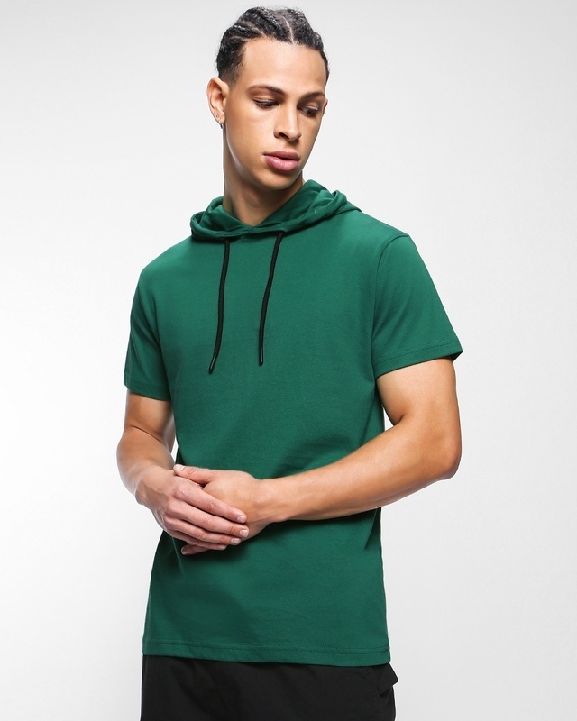 Shop Men's Verdant Green Hoodie T-shirt-Front