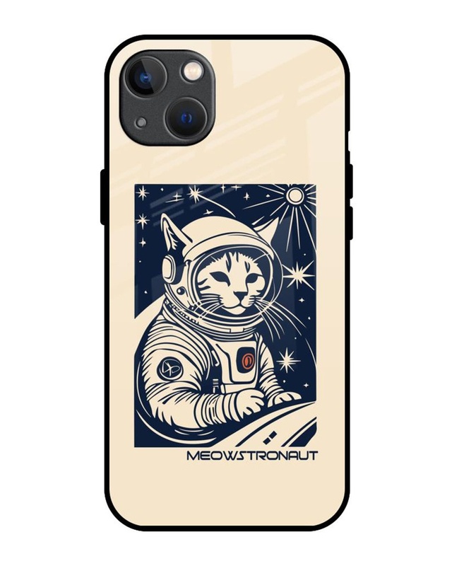 Shop Meowstronaut Premium Glass Cover for Apple iPhone 13-Front