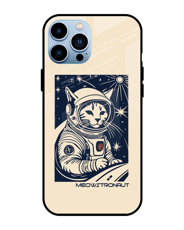 Shop Meowstronaut Premium Glass Cover for Apple iPhone 13 Pro-Front