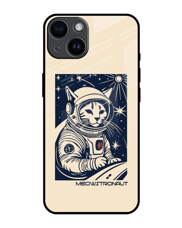 Shop Meowstronaut Premium Glass Cover for Apple iPhone 14-Front