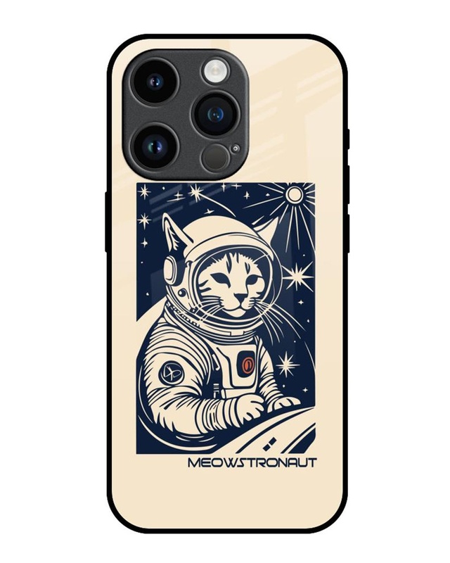 Shop Meowstronaut Premium Glass Cover for Apple iPhone 14 Pro-Front