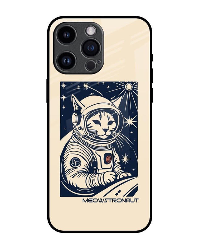 Shop Meowstronaut Premium Glass Cover for Apple iPhone 14 Pro Max-Front