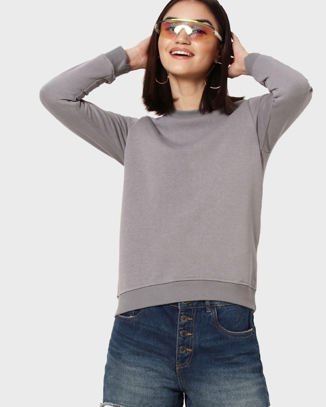 Shop Meteor Grey Fleece Sweatshirt-Front