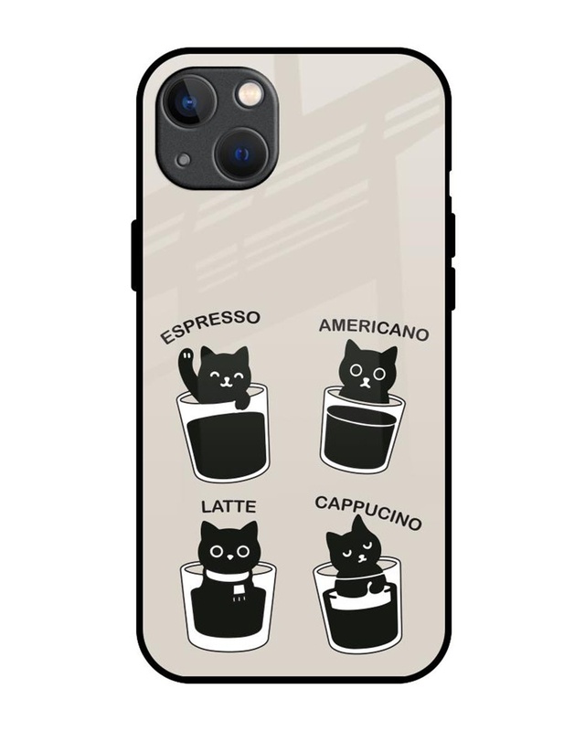 Shop Mews & Brews Premium Glass Cover for Apple iPhone 13-Front