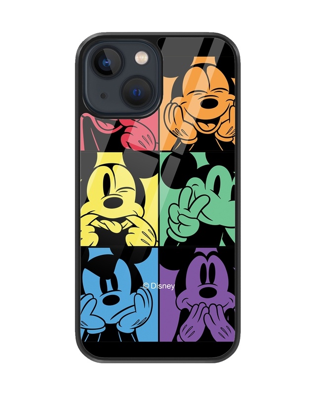 Shop Mickey Face Premium Glass Cover for iPhone 13 mini-Front