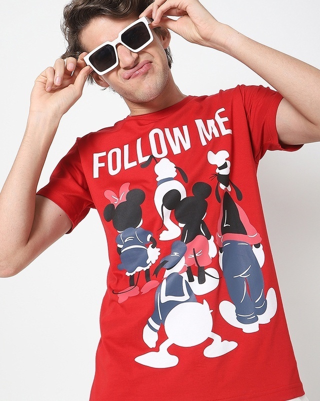 Shop Mickey Fam Follow Me Half Sleeve T-shirt-Front