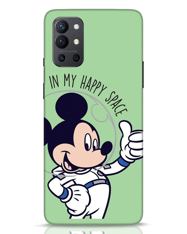 Shop Mickey Happy Space Designer Hard Cover for OnePlus 9R-Front