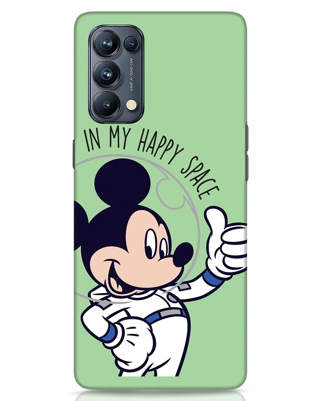 Shop Mickey Happy Space Designer Hard Cover for Oppo Reno 5 Pro-Front