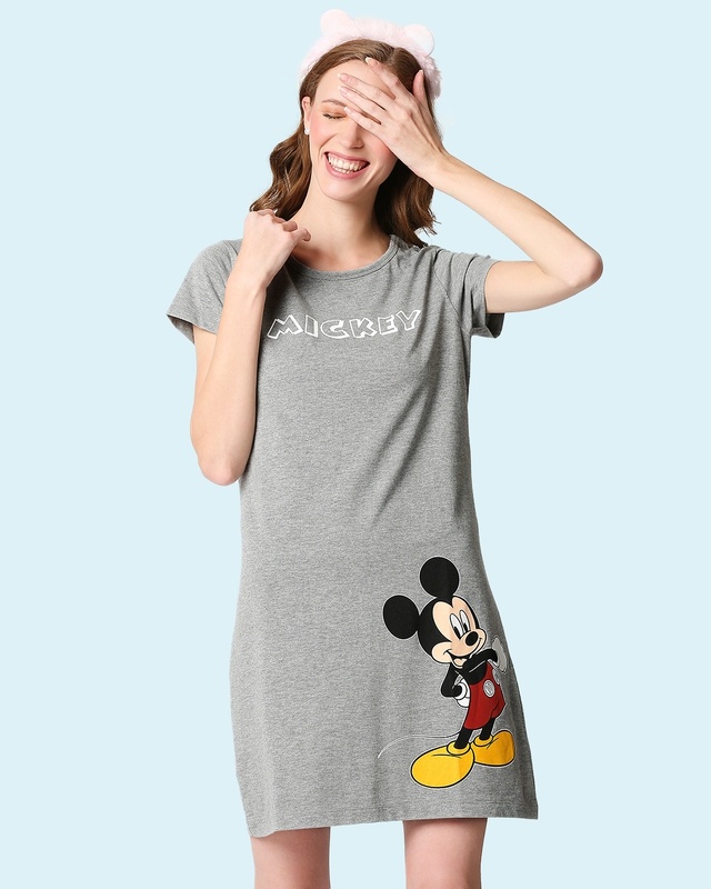 Shop Mickey Printed Night T-Shirt Dress-Front