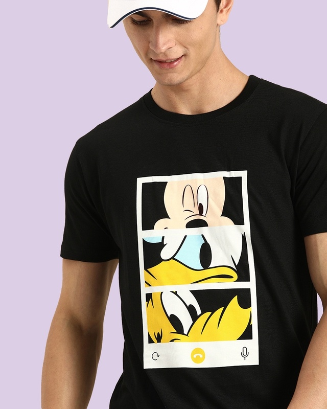 Shop Mickey Trio Call Half Sleeve T-Shirt (DL)-Front