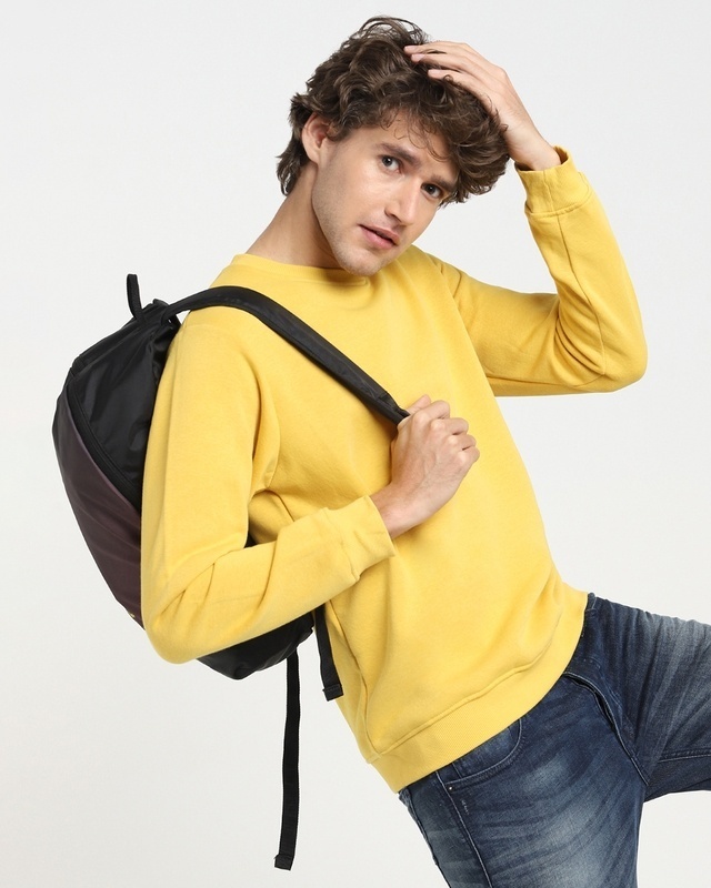 Shop Men's Yellow Fleece Sweatshirt-Front