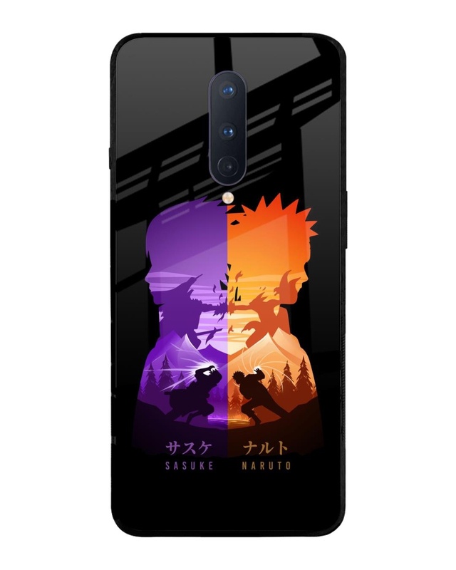 Shop Minimalist Anime Premium Glass Case for OnePlus 8 (Shock Proof,Scratch Resistant)-Front