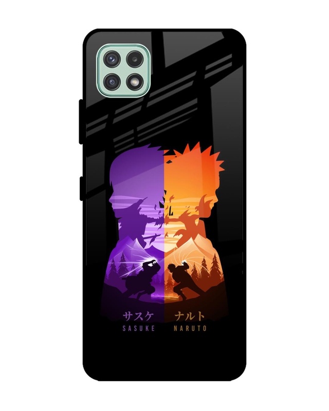 Shop Minimalist Anime Premium Glass Case for Samsung Galaxy A22 5G (Shock Proof,Scratch Resistant)-Front