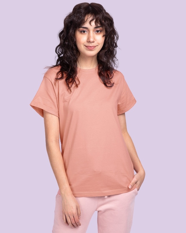 Shop Misty Pink Boyfriend T-Shirt-Front