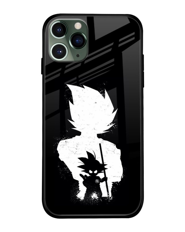 Shop Monochrome Goku  Premium Glass Case for iPhone 11 Pro Max (Shock Proof, Scratch Resistant)-Front