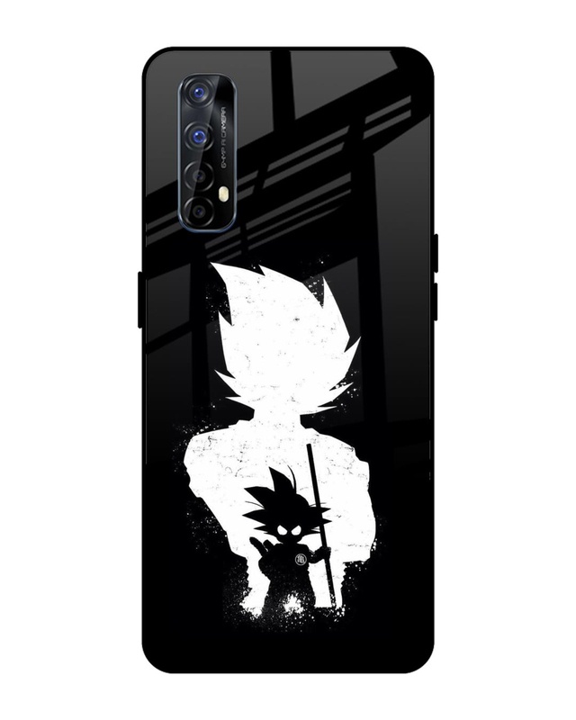 Shop Monochrome Goku Premium Glass Case for Realme Narzo 20 Pro (Shock Proof, Scratch Resistant)-Front