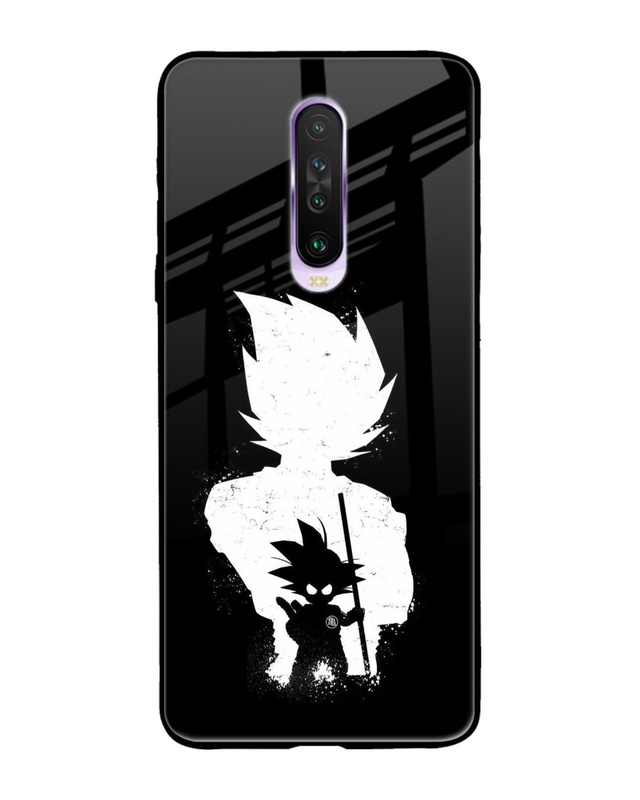 Shop Monochrome Goku Premium Glass Case for Xiaomi Poco X2 (Shock Proof, Scratch Resistant)-Front