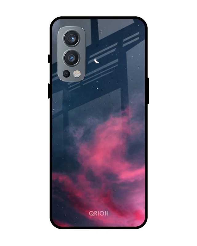 Shop Moon Night Printed Premium Glass Cover For OnePlus Nord 2 5G (Impact Resistant, Matte Finish)-Front