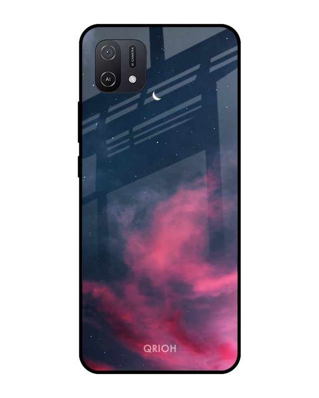 Shop Moon Night Printed Premium Glass Cover For Oppo A16K (Impact Resistant, Matte Finish)-Front