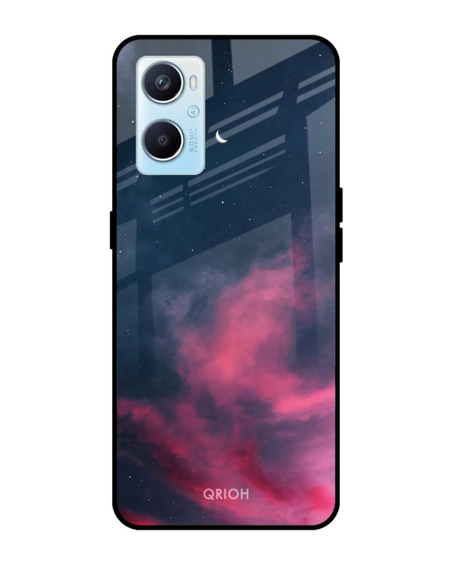 Shop Moon Night Printed Premium Glass Cover For Oppo A96 (Impact Resistant, Matte Finish)-Front