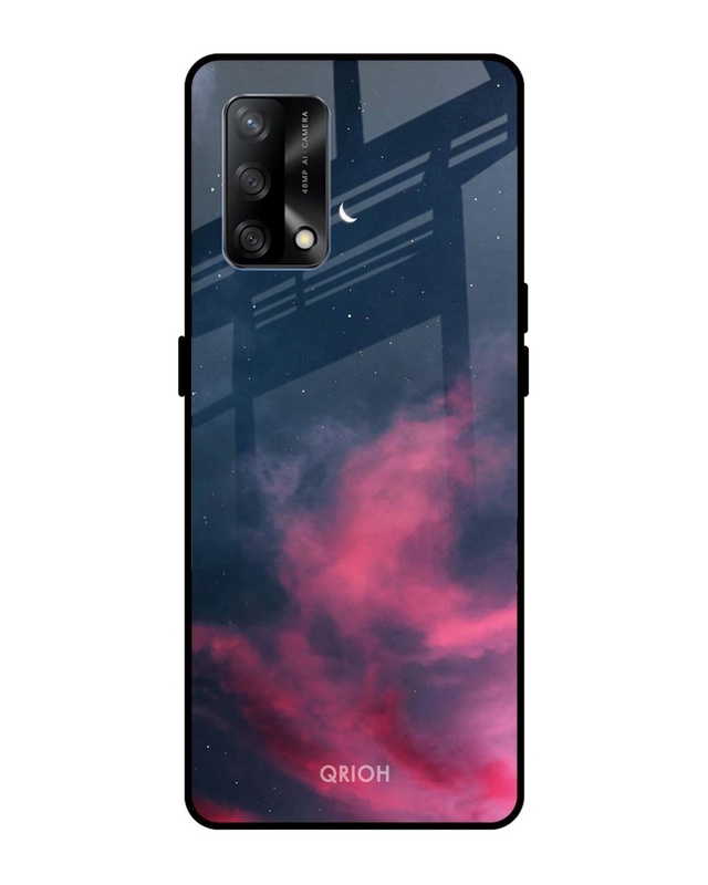 Shop Moon Night Printed Premium Glass Cover For Oppo F19 (Impact Resistant, Matte Finish)-Front