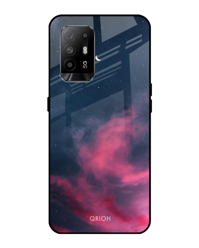Shop Moon Night Printed Premium Glass Cover For Oppo F19 Pro Plus (Impact Resistant, Matte Finish)-Front