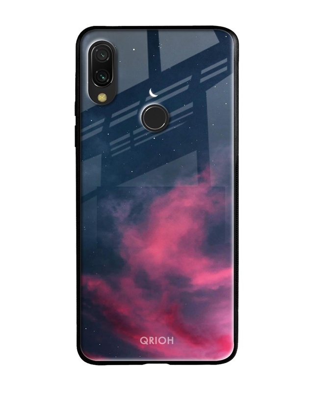 Shop Moon Night Printed Premium Glass Cover For Xiaomi Redmi Note 7S (Impact Resistant, Matte Finish)-Front