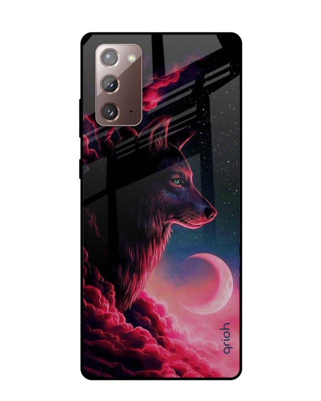 Shop Moon Wolf Printed Premium Glass Cover For Samsung Galaxy Note 20(Impact Resistant, Matte Finish)-Front