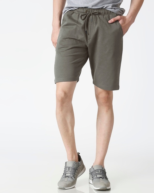Shop Men's Grey Casual Shorts-Front