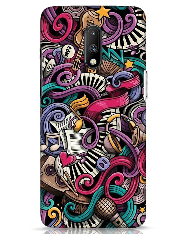 Shop Music Graffiti Designer Hard Cover for OnePlus 7-Front