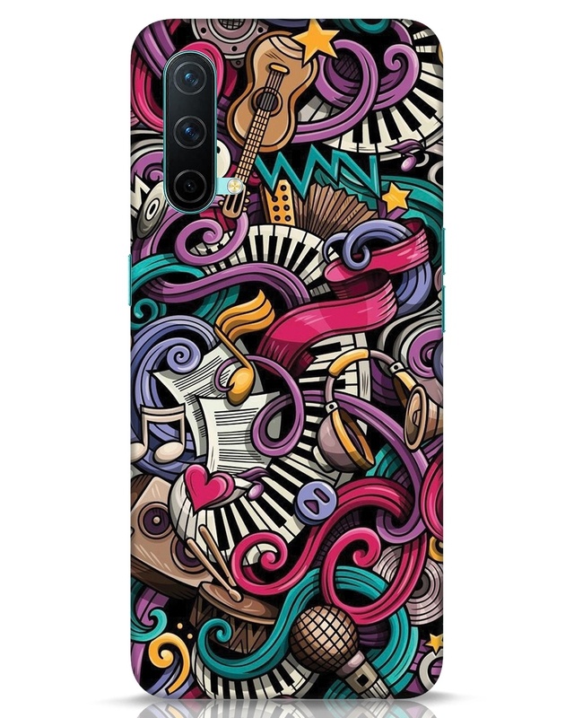 Shop Music Graffiti Designer Hard Cover for OnePlus Nord CE-Front