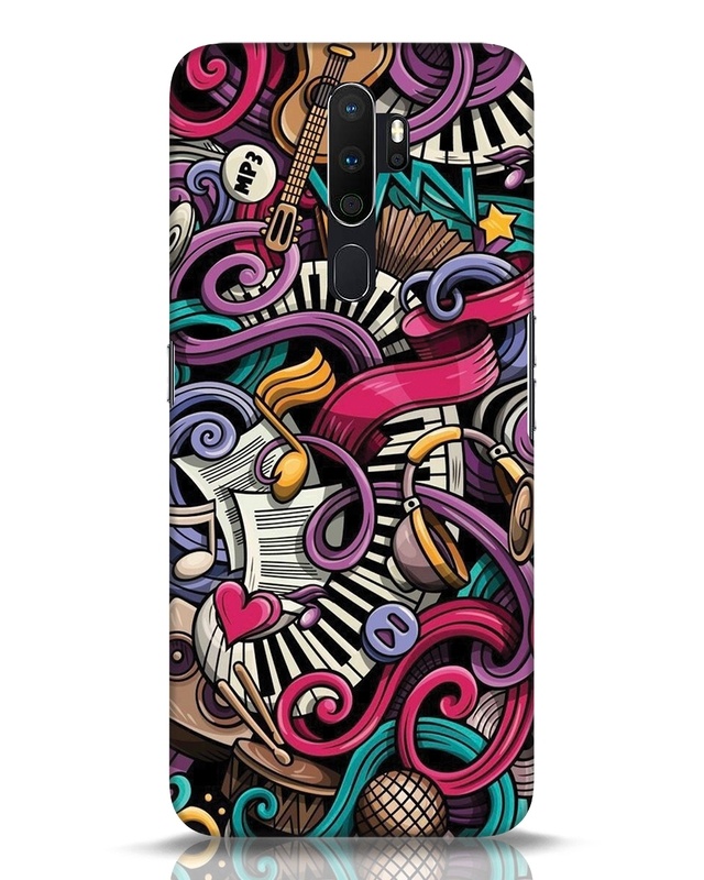 Shop Music Graffiti Designer Hard Cover for Oppo A5 2020-Front