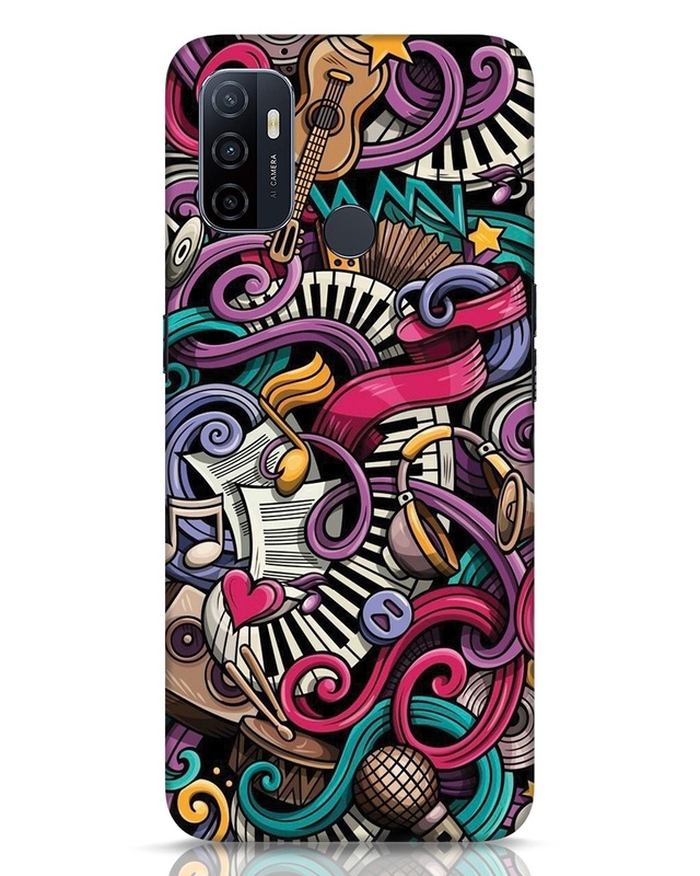 Shop Music Graffiti Designer Hard Cover for Oppo A53-Front