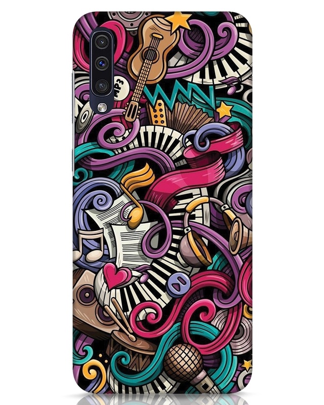Shop Music Graffiti Designer Hard Cover for Samsung Galaxy A50-Front