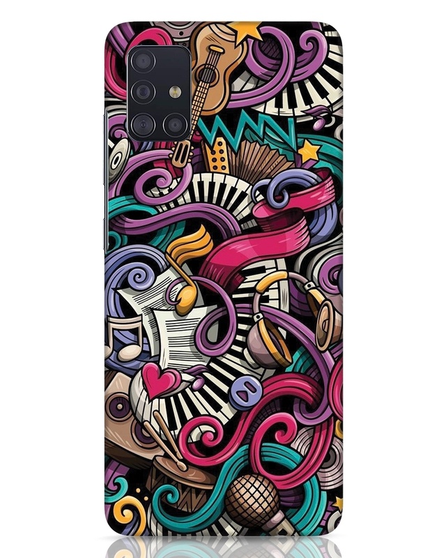 Shop Music Graffiti Designer Hard Cover for Samsung Galaxy A51-Front