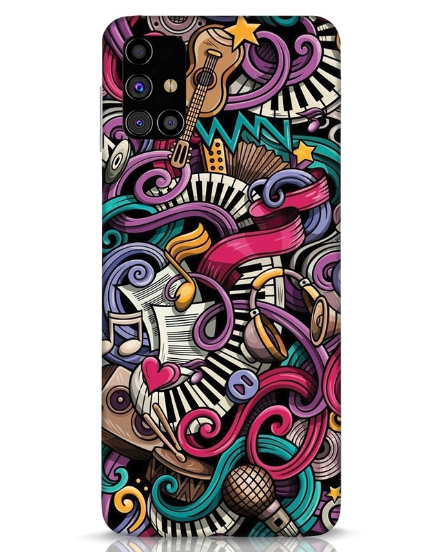 Shop Music Graffiti Designer Hard Cover for Samsung Galaxy M31s-Front