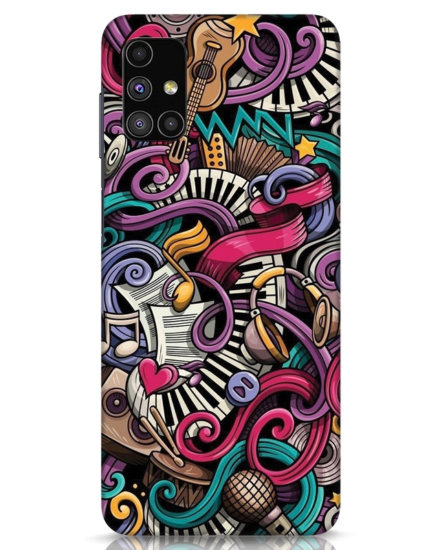 Shop Music Graffiti Designer Hard Cover for Samsung Galaxy M51-Front