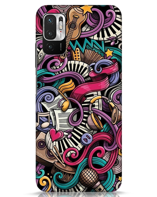 Shop Music Graffiti Designer Hard Cover for Xiaomi Redmi Note 10 T-Front