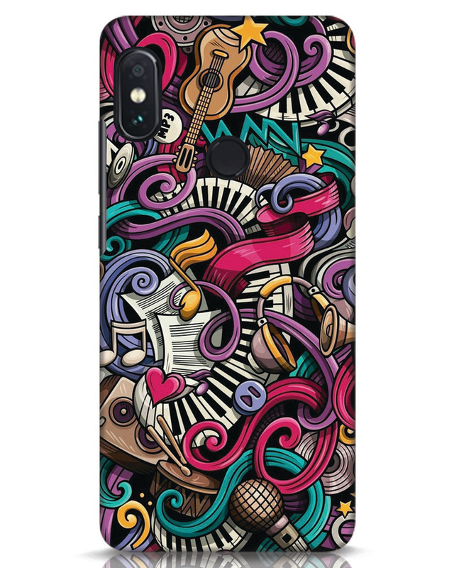 Shop Music Graffiti Designer Hard Cover for Xiaomi Redmi Note 5 Pro-Front