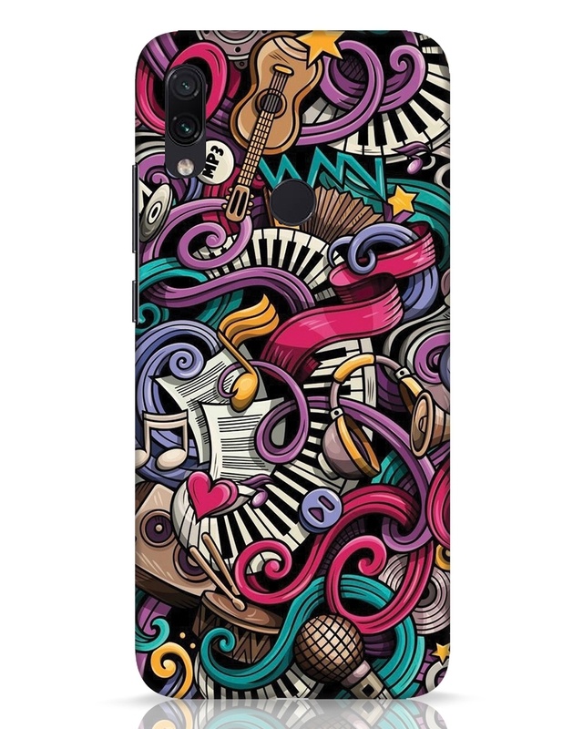 Shop Music Graffiti Designer Hard Cover for Xiaomi Redmi Note 7 Pro-Front
