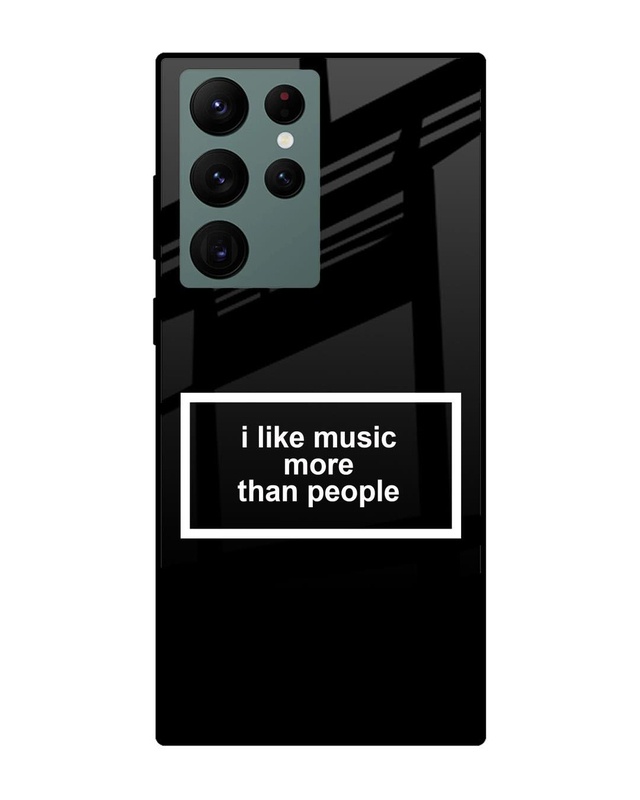 Shop Music Lover Premium Glass Case for Samsung Galaxy S22 Ultra 5G (Shock Proof, Scratch Resistant)-Front