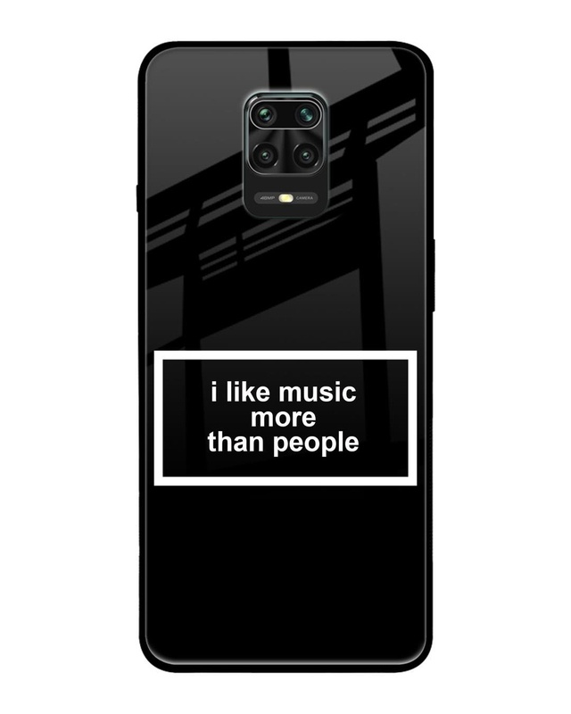 Shop Music Lover Premium Glass Case for Xiaomi Redmi Note 9 Pro Max (Shock Proof, Scratch Resistant)-Front
