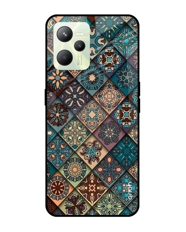 Shop Mystic Aurora Printed Premium Glass Cover for Realme C35 (Shockproof, Light Weight)-Front